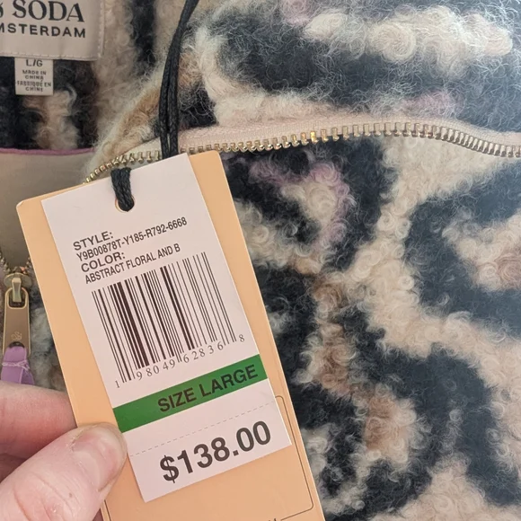 NWT Scotch & Soda Patterned Fleece Jacket/Sweater Pullover - Picture 5 of 7